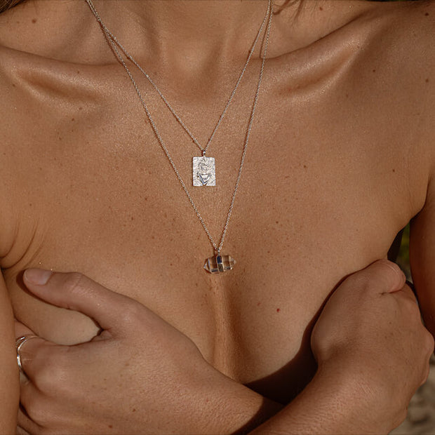Silver Rose Quartz Self Love Necklace