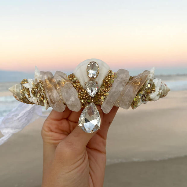 Gold-crystal-shell-thin-mermaid-crown