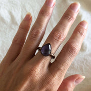 Amethyst Pear Cut & Copper Ring-Sahara Blue Co.