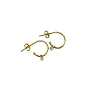Gold Dainty Rose Quartz Hoop Earrings