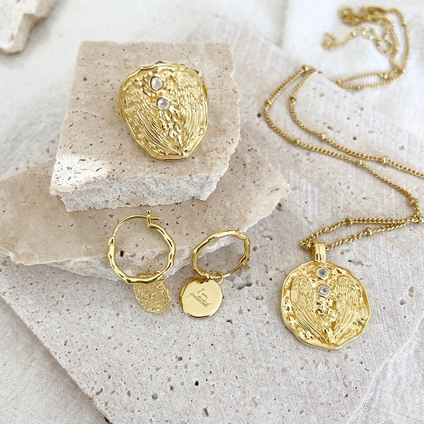 Gold vermeil-small-hoop-angel-earrings